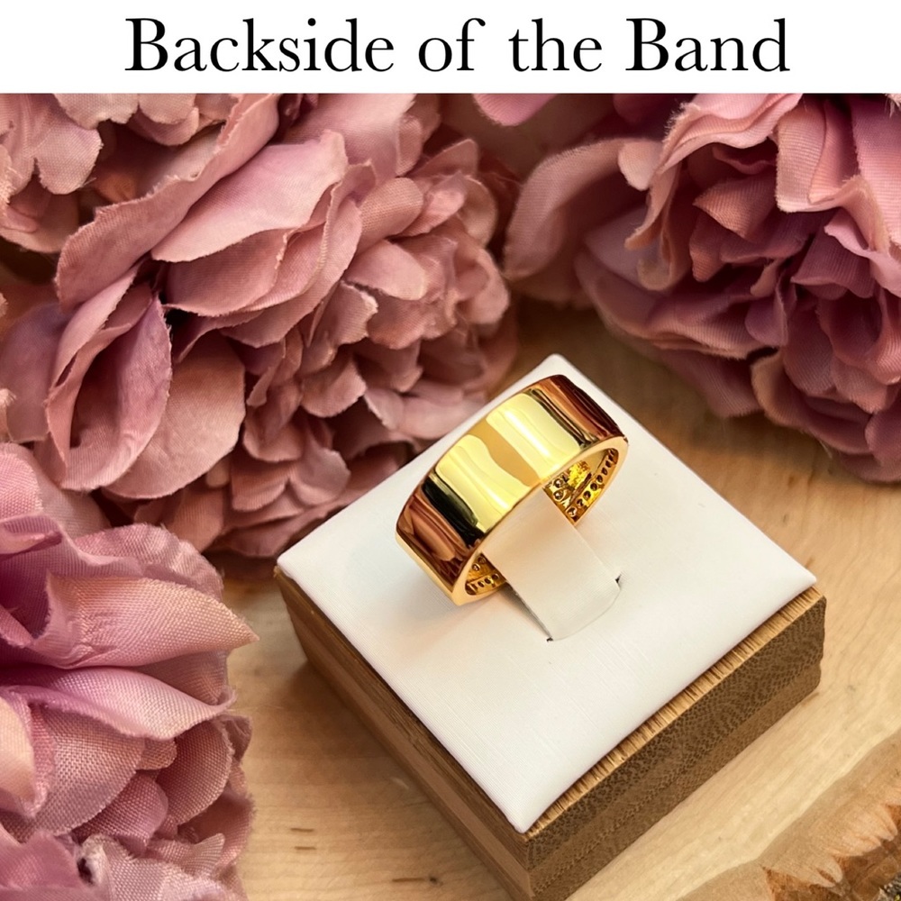 Boho 18K Gold Blue Crystal Evil Eye Band - Picture 8 of 13